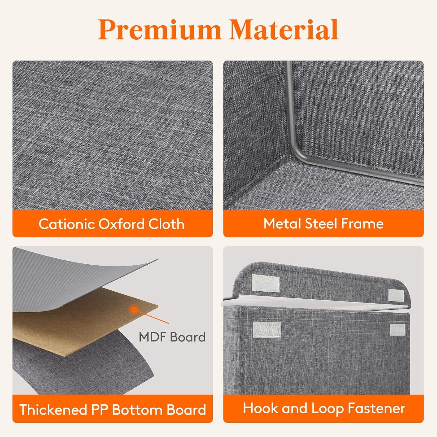 Fabric Storage Boxes 6 Pcs Stackable Storage Bins with Clear Lids Foldable Oxford Cloth Cube Closet Organizer Baskets Clothes Containers for Towels Blankets Books Light Grey-Large – Foldable Space-Saving Design with Functional, Easy-Use Details