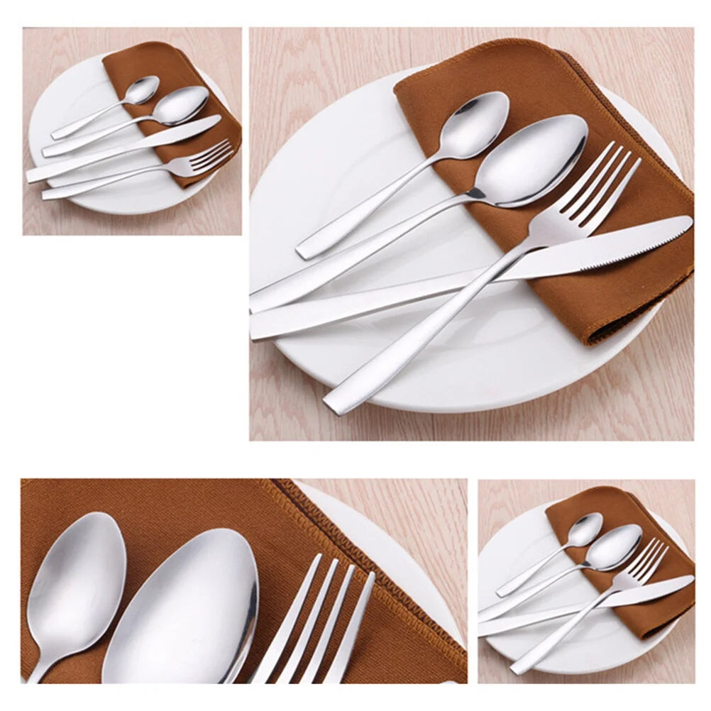 unbranded24 Pcs Stainless Flatware Steel Dish Drying Rack Countertop Cutlery Holder – Convenient Multi-Piece Set with Functional, Easy-Use Details