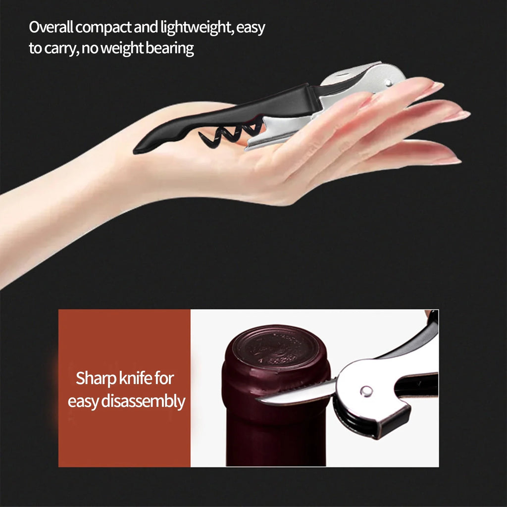 Hiroekza Opener Waiters Key For Servers Bartender With Foil Cutter Jar Opener Manual Bottle Opener Double Hinged Bottle Opener Kitchen Gadgets Clearance – Convenient Drink Preparation with Functional, Easy-Use Details