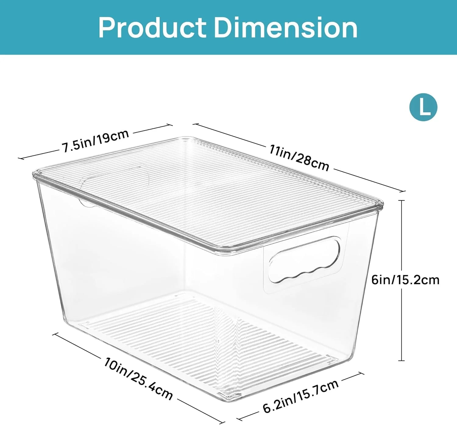Clear Stackable Storage Bins with Lids Large Plastic Containers with Handle for Pantry Organizer and Storage,Suitable for Bathroom,Cabinet,Kitchen,Fridge,Closet Organization – Stackable Organization with Functional, Easy-Use Details