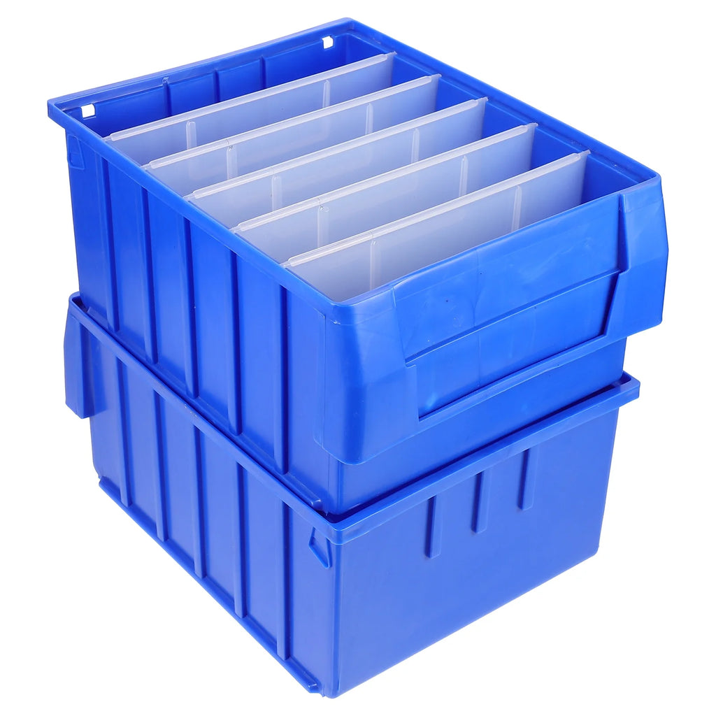 Parts Box Screw Partitions Design Blue Storage Container – Compartmented Organization with Functional, Easy-Use Details
