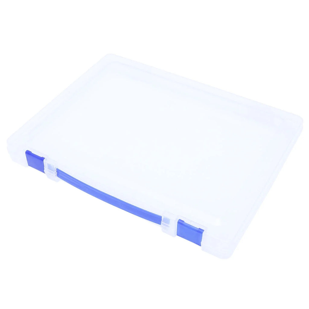 Transparent Storage Box Clear Plastic Document Paper Filling File Case Portable Ducoment Storage Holder with Blue Buckle – Everyday Household Format with Functional, Easy-Use Details