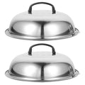 unbranded 2Pcs Stainless Steel Pot Covers 28.5cm Pot Lids Kitchen Accessories (Silver) – Durable Stainless Steel Construction with Functional, Easy-Use Details