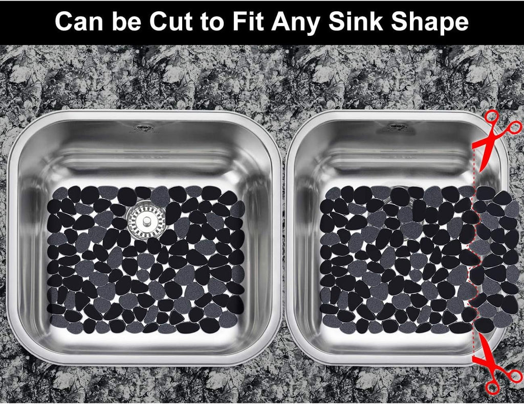 Bligli Pebble Sink Mat 2-Pack - PVC Kitchen Protector for Stainless Steel/Ceramic Dish Drying Mat for Dishes 15.7" x 11.8" Black – Durable Stainless Steel Construction with Functional, Easy-Use Details