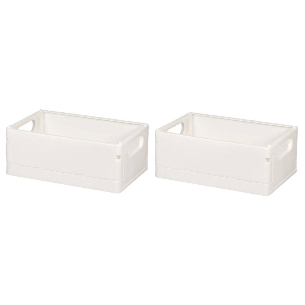 2pcs Household Storage Box Storage Organizer Box Foldable Box Plastic Desktop Makeup Storage Case – Foldable Space-Saving Design with Functional, Easy-Use Details