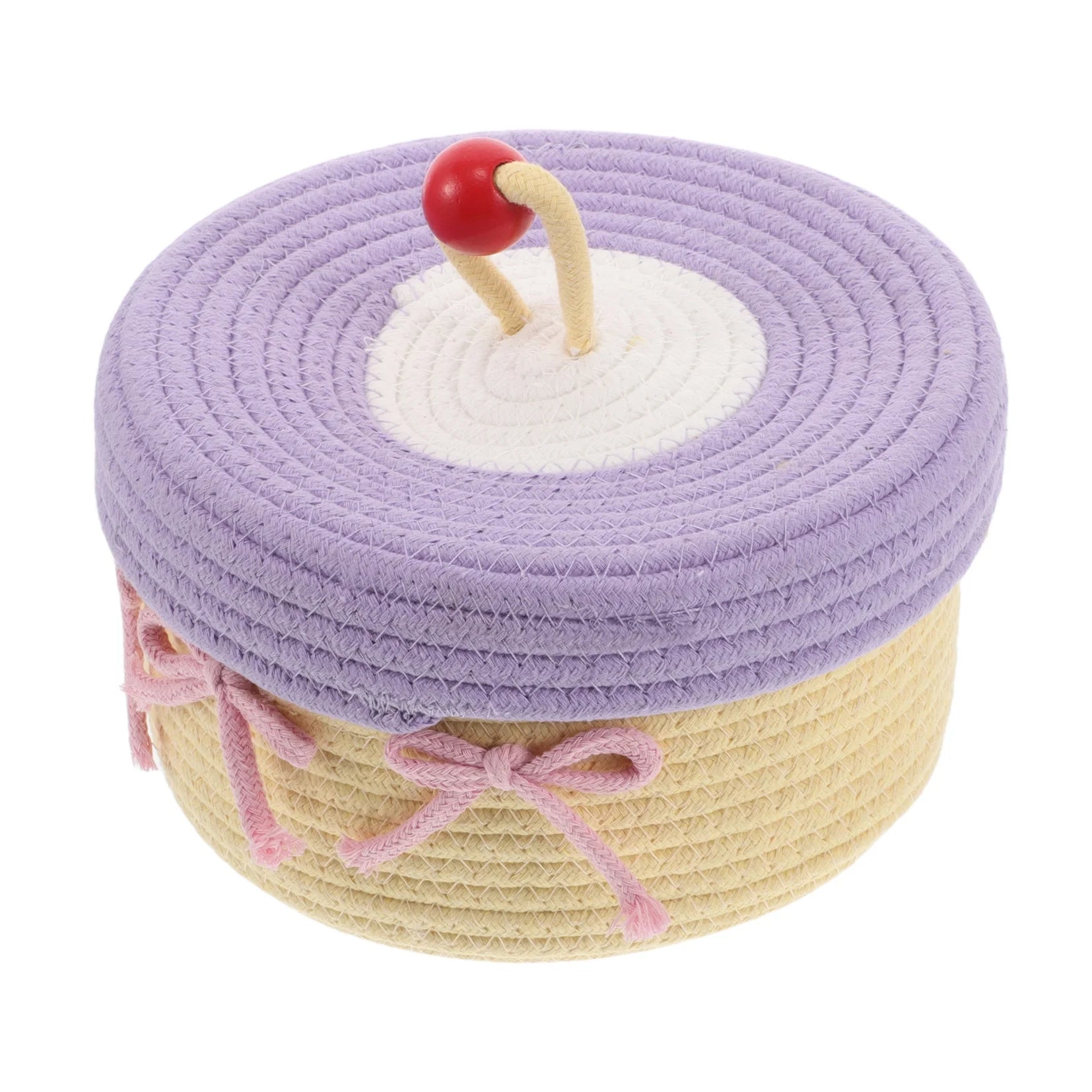 Woven Cotton Rope Basket With Lid Jewelry Storage Box Cute Basket Cotton Rope Basket Storage Woven Basket Woven Rope Basket Bathroom Basket Organizer – Secure Lid Design with Functional, Easy-Use Details