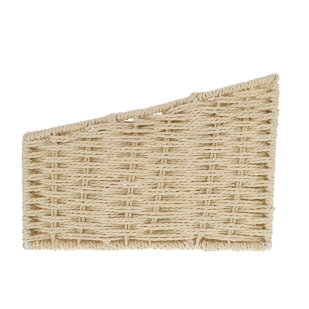 2pcs Woven 3 Compartments Woven Storage Box Bin Makeup Container Cube Organizer Divider for Home Bathroom Bedroom Closet Table Remote Beige – Everyday Household Format with Functional, Easy-Use Details