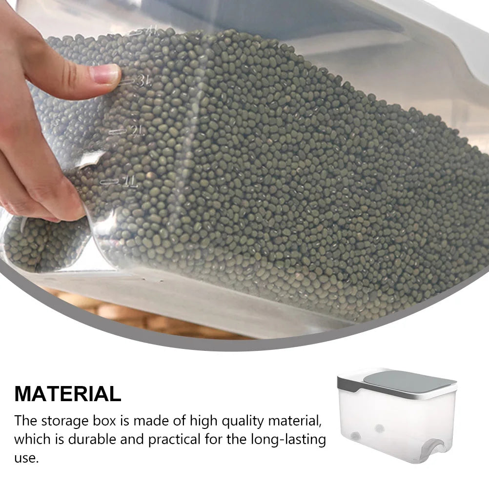 20 Catties Rice Storage Box Jar Cereal Container Dispenser Office Grey – Practical Home Organization with Functional, Easy-Use Details