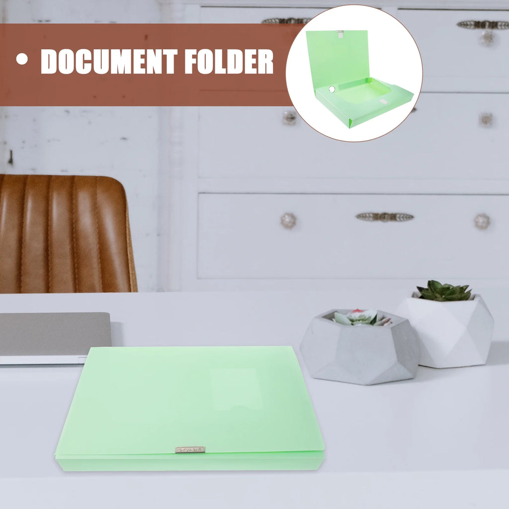 A4 File Box Photo Storage Boxes Organizer Folder Office Light Green – Practical Home Organization with Functional, Easy-Use Details