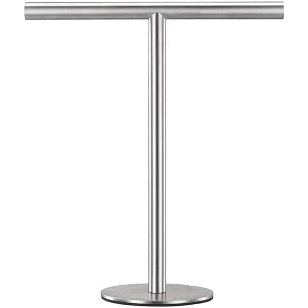 Brushed Standing Towel Rack Heavy Duty Base Stainless Steel T-Shaped Hand Towel Stand for Bathroom Kitchen. – Durable Stainless Steel Construction with Functional, Easy-Use Details