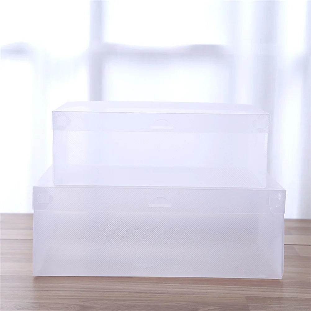 12 PCS Shoes Boxes Transparent Shoes Cases Plastic Storage Box Shoes Container for Home Shop 28x18x10cm – Clear-View Organization with Functional, Easy-Use Details