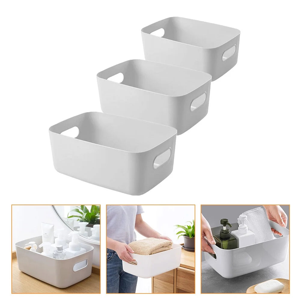Basket Storage Box Three-Piece Set Medium Containers Boxes – Convenient Multi-Piece Set with Functional, Easy-Use Details