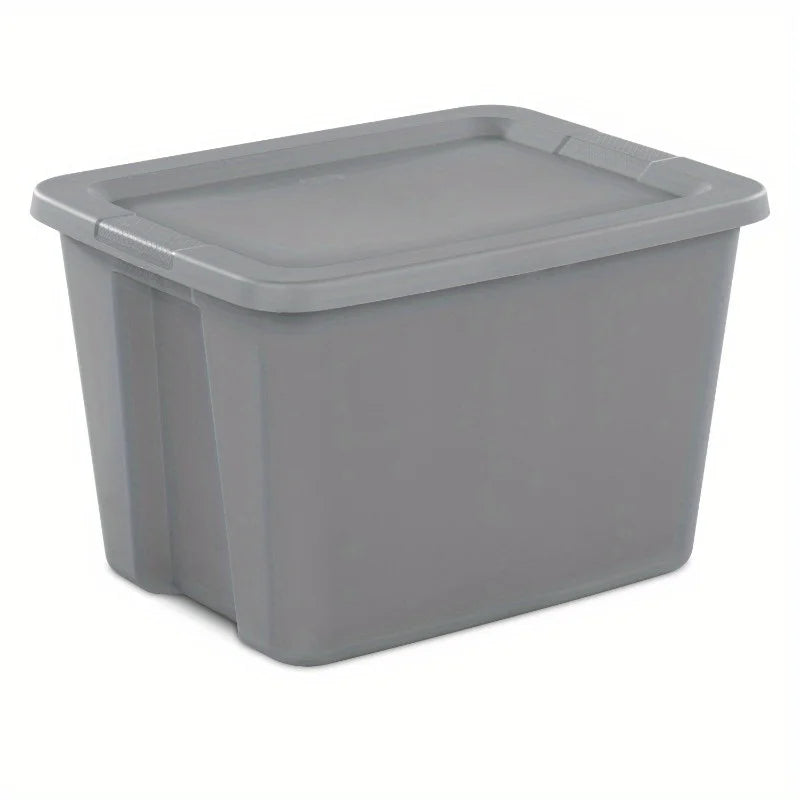 2-Pack 18 Gallon Heavy-Duty Plastic Storage Bins with Snap-On Lids - Durable Stackable Gray Organizers for Home Garage Pantry & Office - Space-Saving Rectangular Design with Reinforced Handles – Stackable Organization with Functional, Easy-Use Details