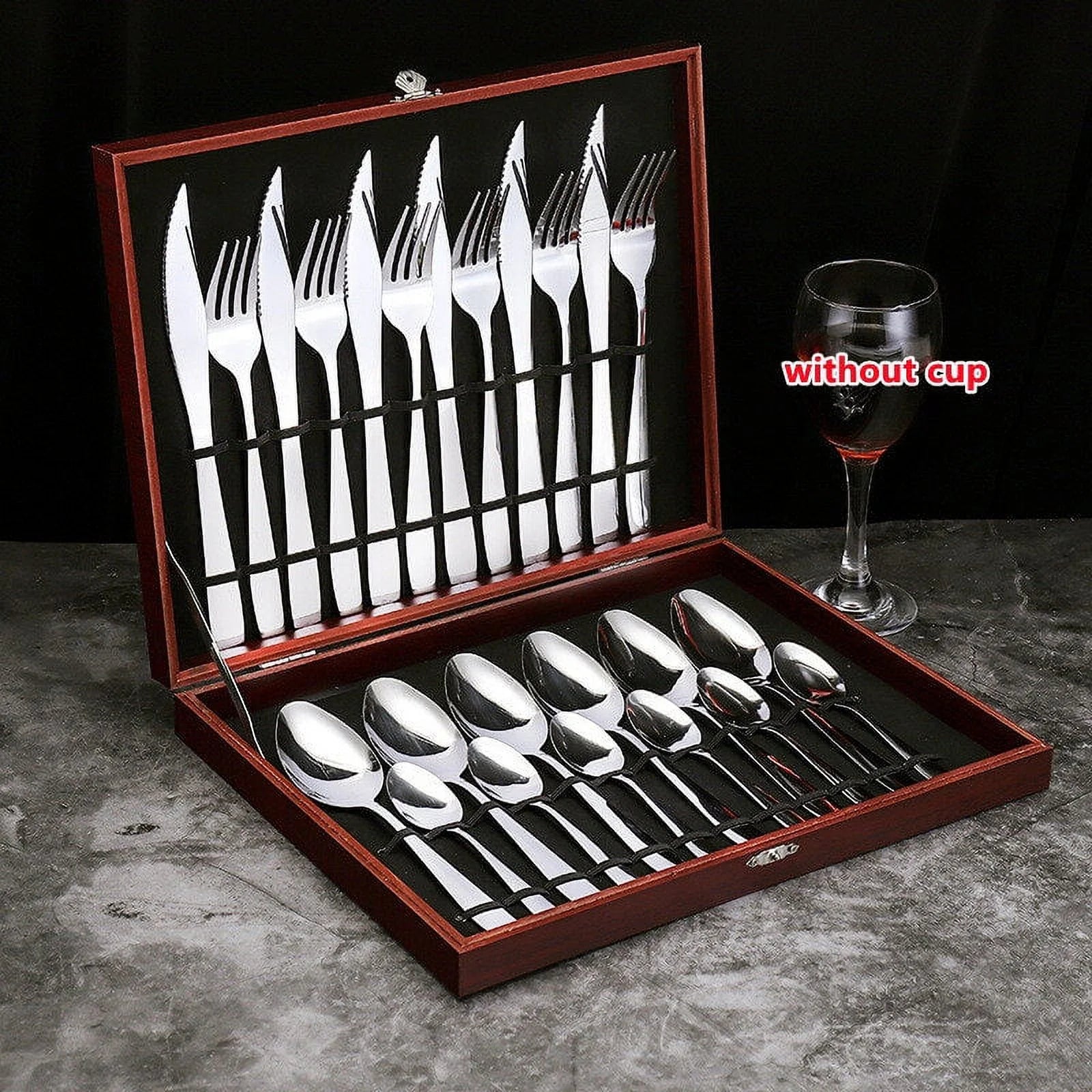 unbranded24 Pcs Stainless Flatware Steel Dish Drying Rack Countertop Cutlery Holder – Convenient Multi-Piece Set with Functional, Easy-Use Details