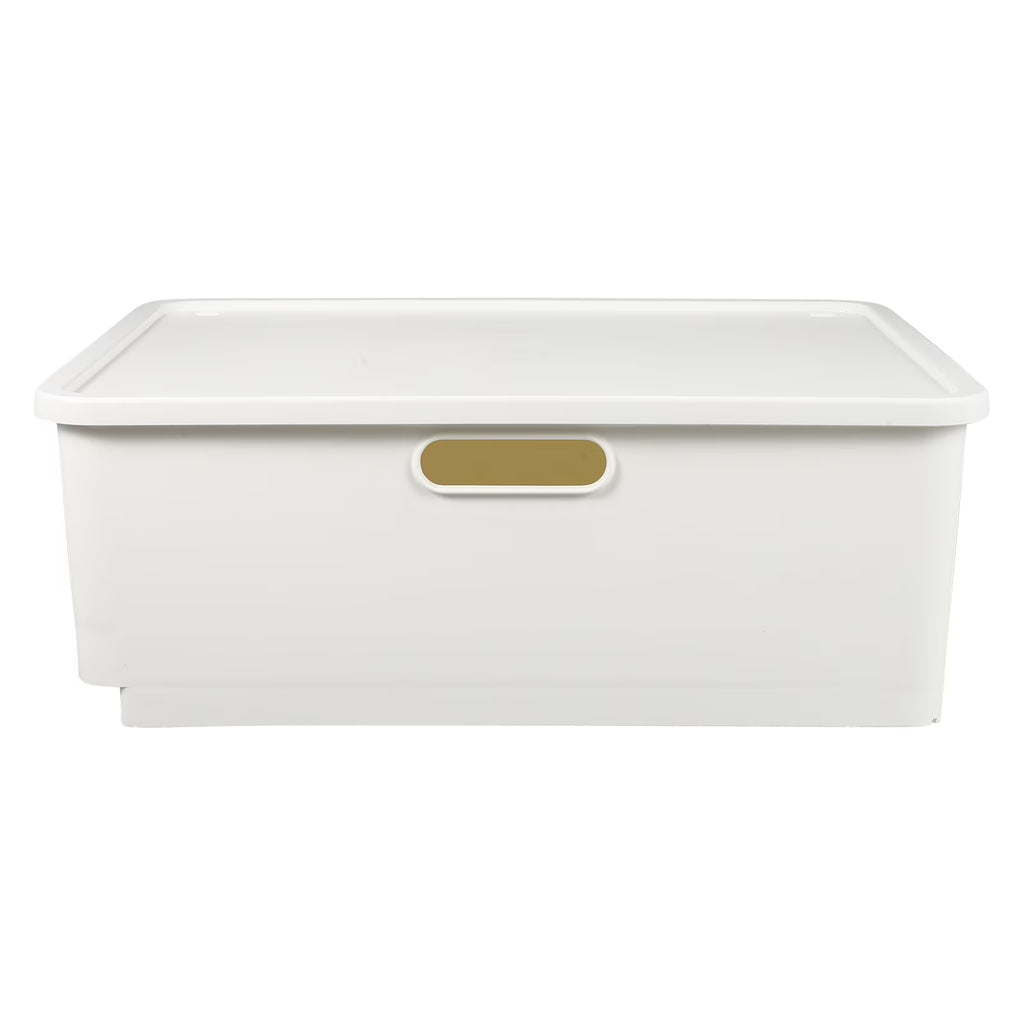 Japanese Storage Box Kitchen Shelves Basket Containers with Lids White – Multiroom Organization Format with Functional, Easy-Use Details