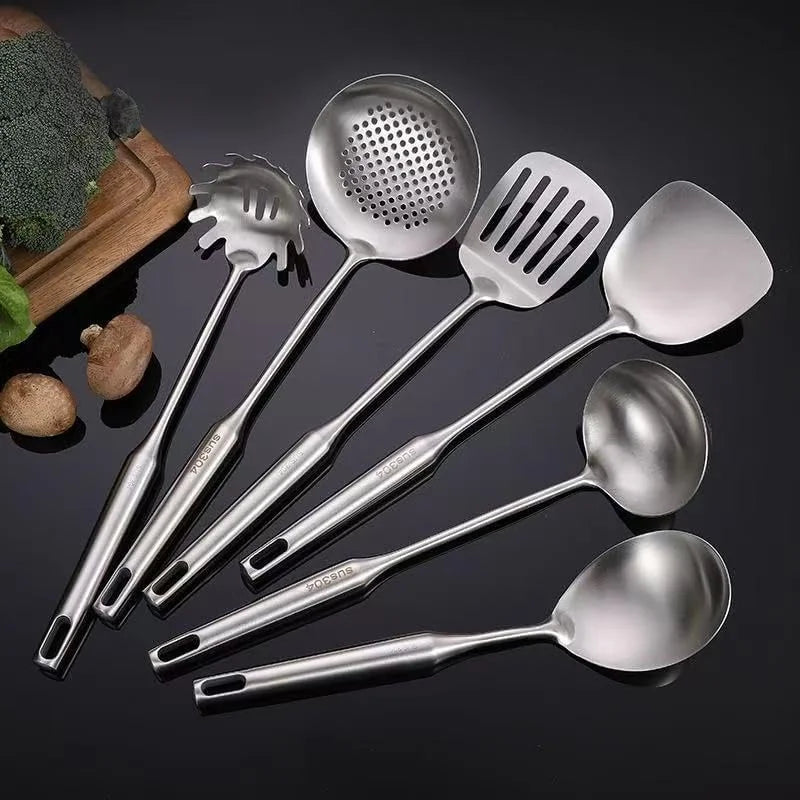 Well-crafted 7-Piece Gold Kitchen Utensil Set with Stand Stainless Steel Cooking Tools- Dishwasher Suitable Ladle Spoon Spatula Pasta Fork Luxury Brass Kitchen Accessories for Home – Durable Stainless Steel Construction with Functional, Easy-Use Details