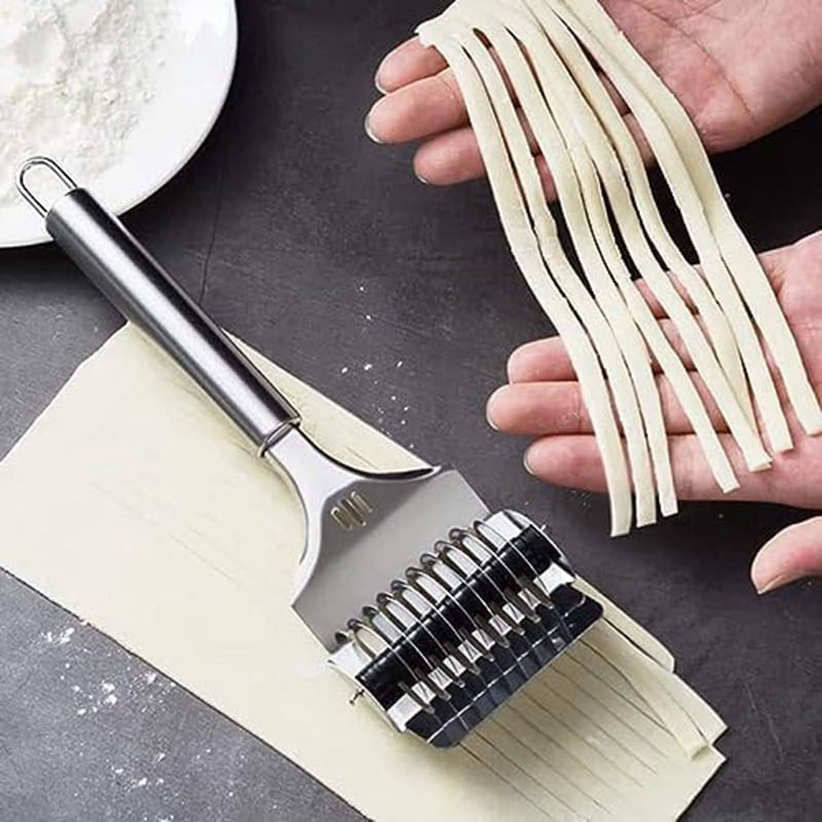 High Grade Stainless Steel Noodle Lattice Roller Dough Cutter for Kitchen Cooking Tools – Durable Stainless Steel Construction with Functional, Easy-Use Details