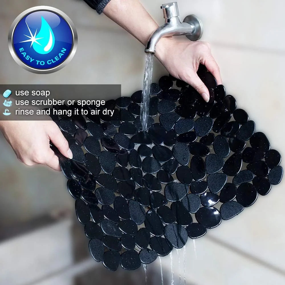 Bligli Pebble Sink Mat 2-Pack - PVC Kitchen Protector for Stainless Steel/Ceramic Dish Drying Mat for Dishes 15.7" x 11.8" Black – Durable Stainless Steel Construction with Functional, Easy-Use Details