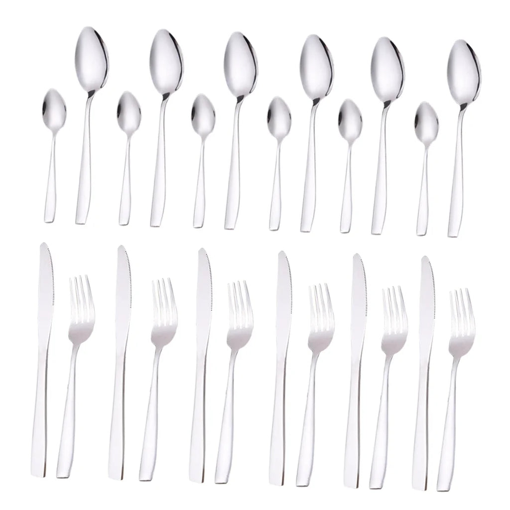 unbranded24 Pcs Stainless Flatware Steel Dish Drying Rack Countertop Cutlery Holder – Convenient Multi-Piece Set with Functional, Easy-Use Details