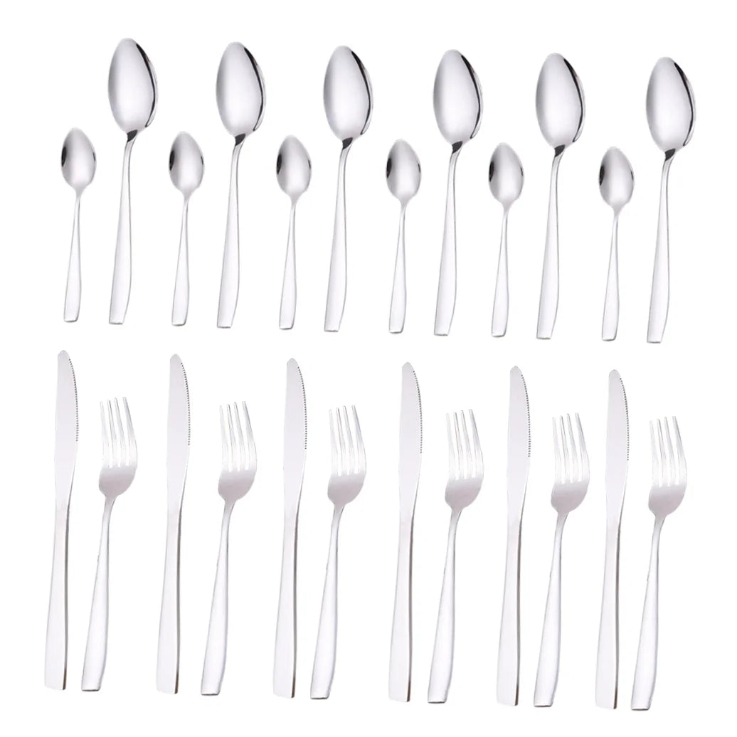 unbranded24 Pcs Stainless Flatware Steel Dish Drying Rack Countertop Cutlery Holder – Convenient Multi-Piece Set with Functional, Easy-Use Details