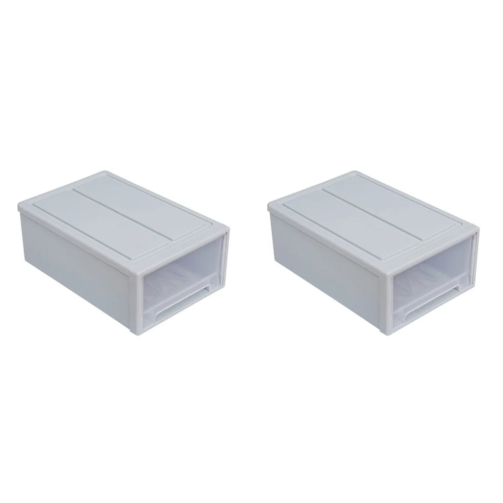 2pcs Drawer Clothes Storage Box- Out Drawer Container for Organizing Mens and Shoes Sandals Wedges Flats Heels and Accessories Blue – Practical Home Organization with Functional, Easy-Use Details