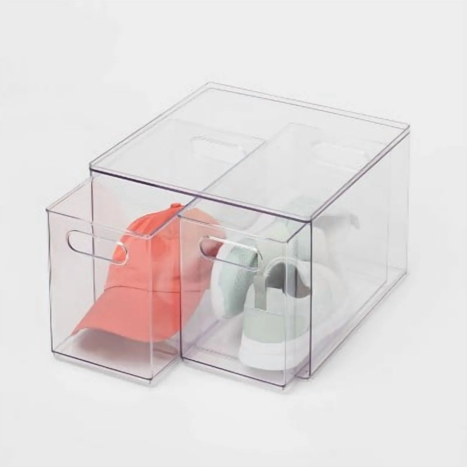 All Purpose 2 Drawer Storage ClearAcrylic Utility Bins,1352 Volume,H 12.6D 12.2 – Practical Home Organization with Functional, Easy-Use Details