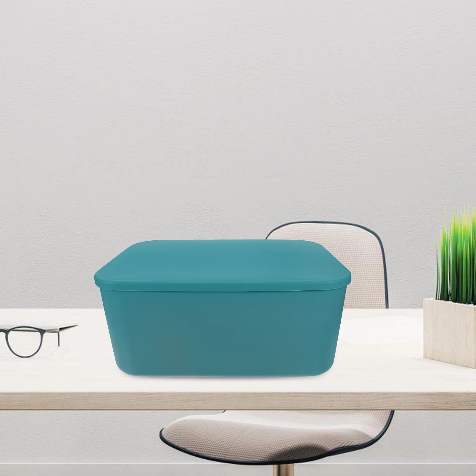 Extra Large with Lid Easy to Hold Storage Bin Office Box – Secure Lid Design with Functional, Easy-Use Details