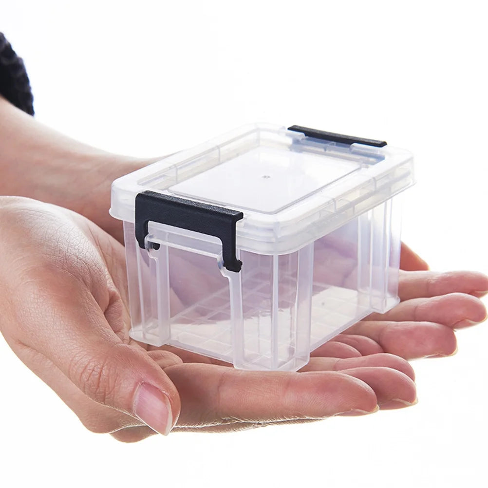 4Pcs Multi-functional Toy Storage Box Plastic Sundries Organizer with Lid Handles 8.5x6.5x5.0cm – Secure Lid Design with Functional, Easy-Use Details