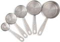 Stainless Steel Measuring Cups Heavy-Duty 5-Piece Set with Storage Ring – Kitchen Measuring Tools – Durable Stainless Steel Construction with Functional, Easy-Use Details