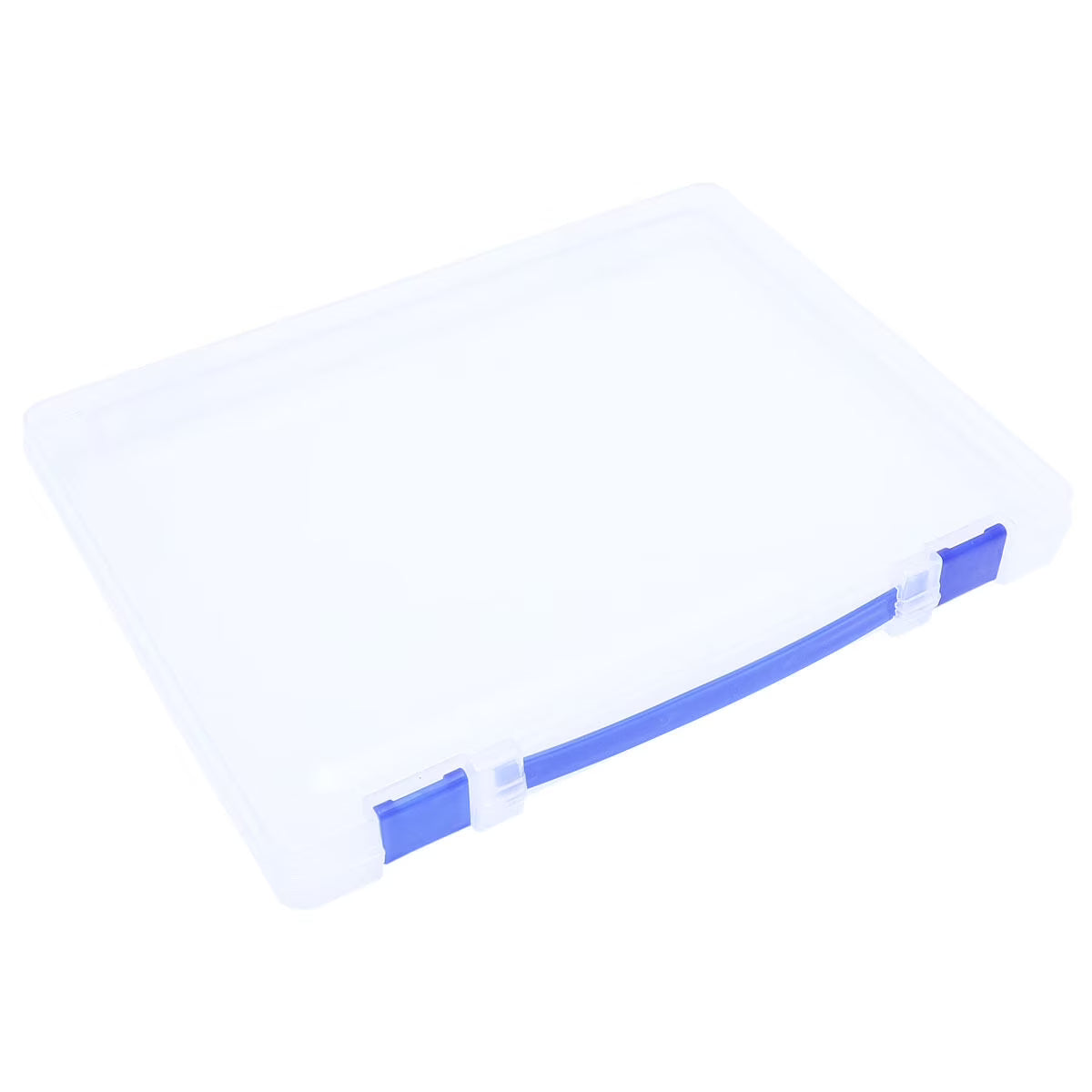 Transparent Storage Box Clear Plastic Document Paper Filling File Case Portable Ducoment Storage Holder with Blue Buckle – Multiroom Organization Format with Functional, Easy-Use Details