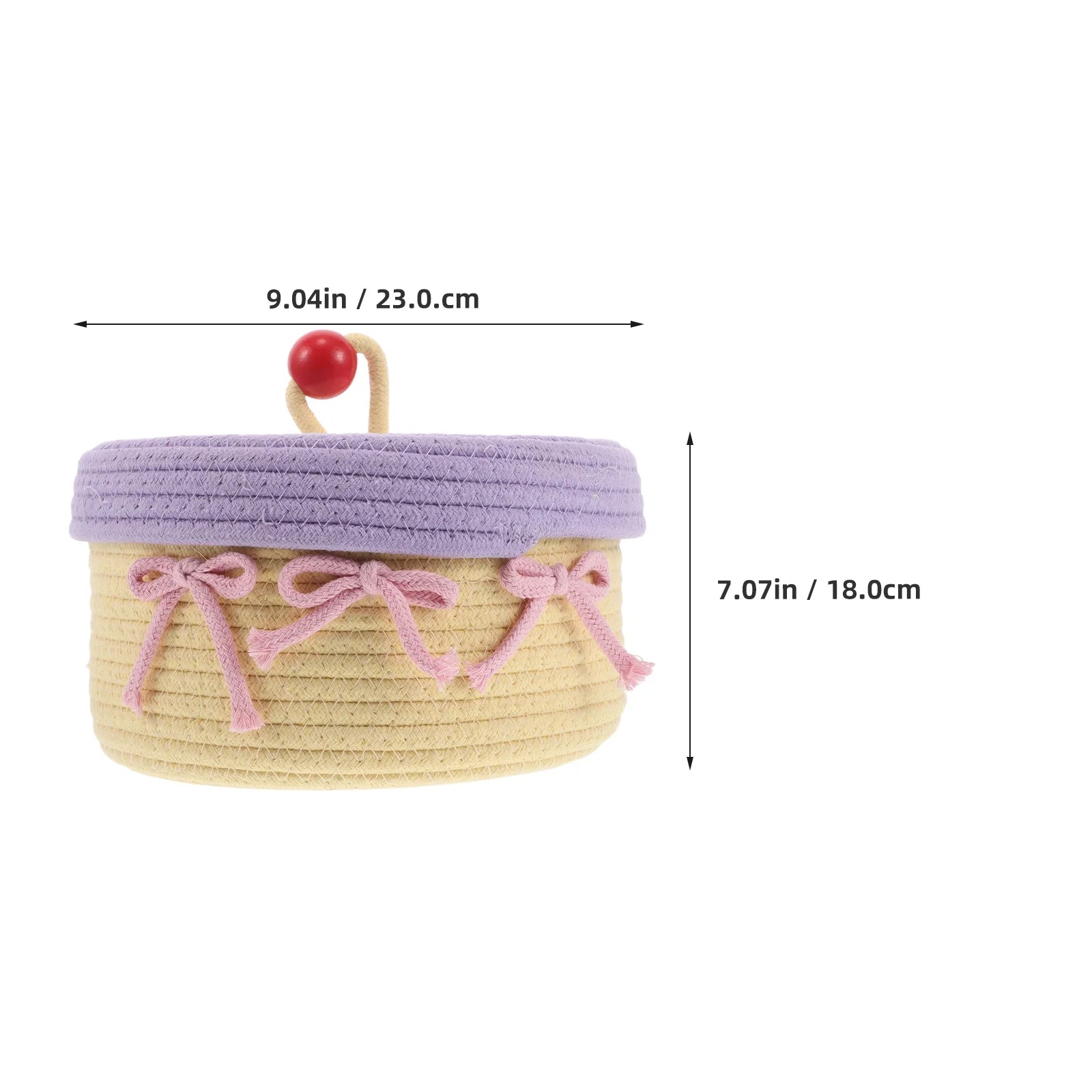 Woven Cotton Rope Basket With Lid Jewelry Storage Box Cute Basket Cotton Rope Basket Storage Woven Basket Woven Rope Basket Bathroom Basket Organizer – Secure Lid Design with Functional, Easy-Use Details