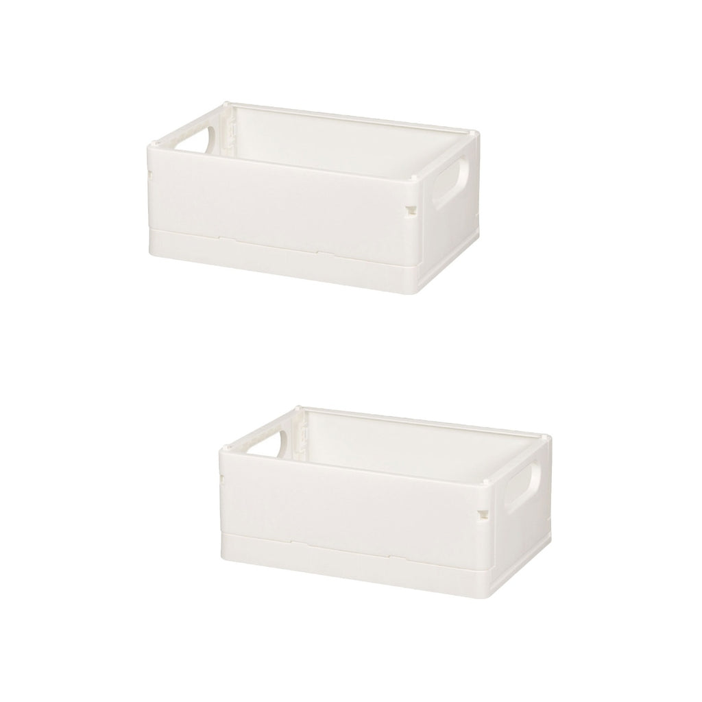 2pcs Household Storage Box Storage Organizer Box Foldable Box Plastic Desktop Makeup Storage Case – Foldable Space-Saving Design with Functional, Easy-Use Details