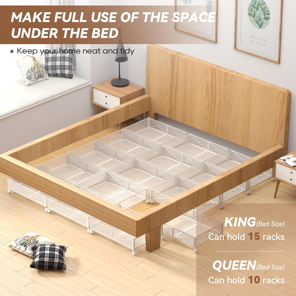 Under Bed Storage Containers with Wheels Under Bed Shoe Storage Organizer Drawer Tool-free Assembly Metal Storage Containers for Bedroom Clothes Shoes Blankets -2PCK – Everyday Household Format with Functional, Easy-Use Details