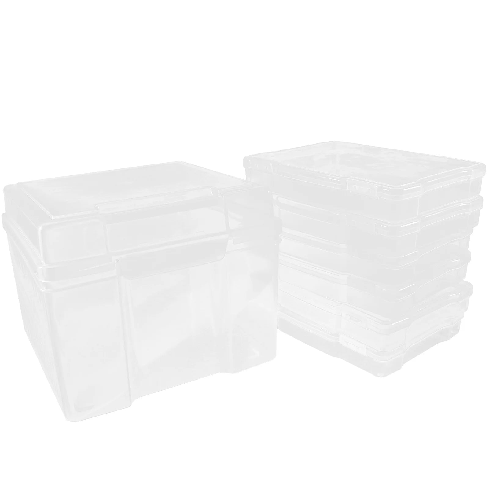 6Pcs Cards Storage Boxes Postcards Photos Organizing Cases Clear Plastic Storage Cases – Clear-View Organization with Functional, Easy-Use Details