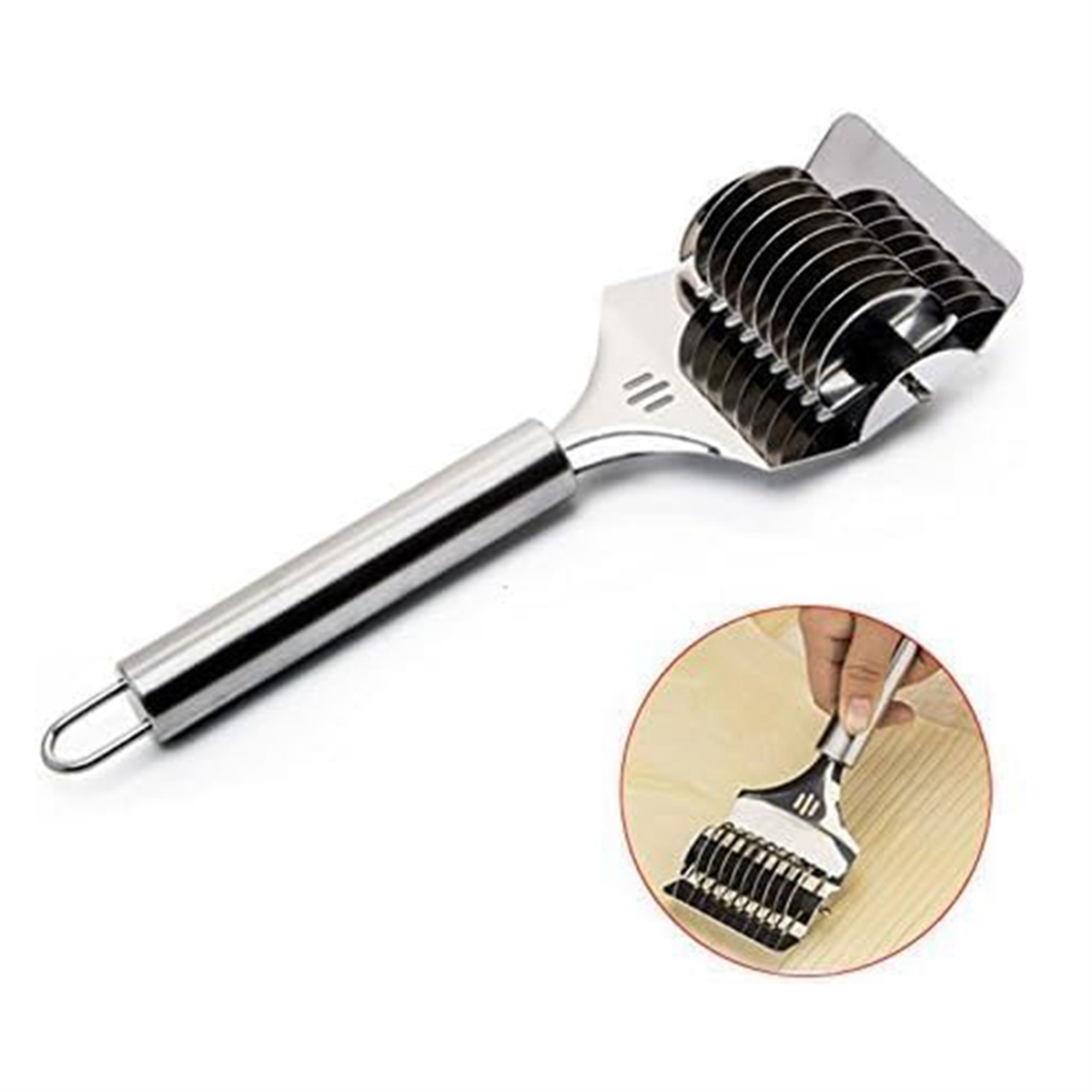 High Grade Stainless Steel Noodle Lattice Roller Dough Cutter for Kitchen Cooking Tools – Durable Stainless Steel Construction with Functional, Easy-Use Details