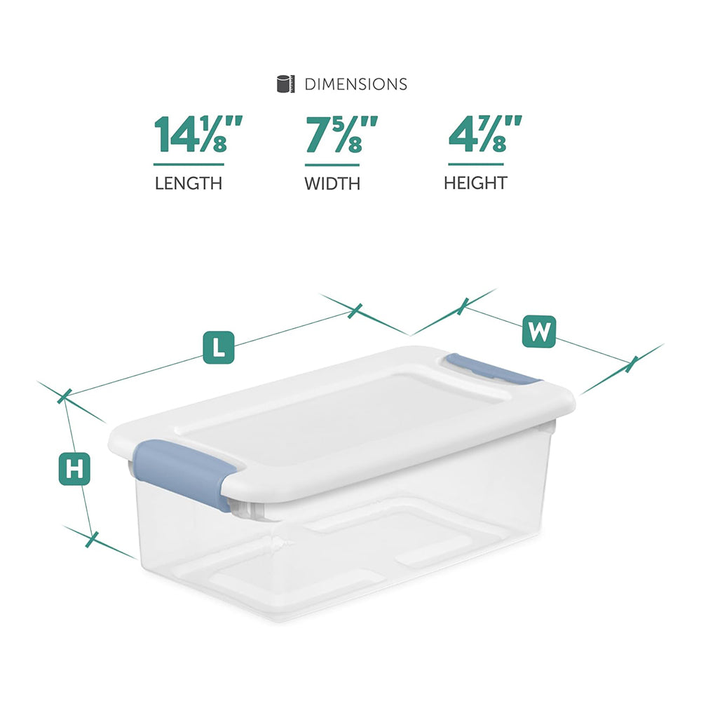 12-Pack Latching Box Stackable Storage Bins with Lids Clear Plastic 6 Quart – Stackable Organization with Functional, Easy-Use Details