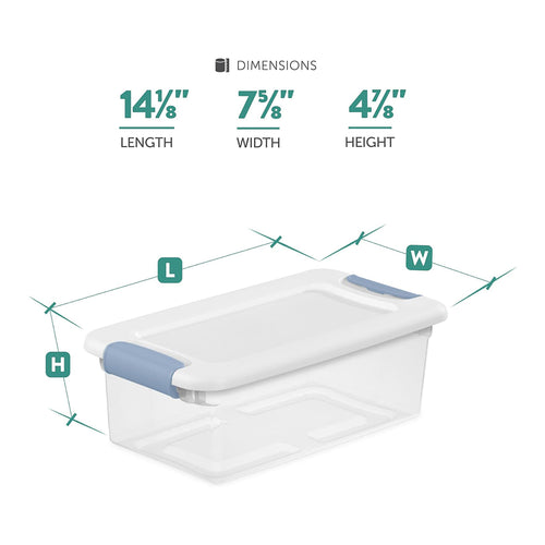12-Pack Latching Box Stackable Storage Bins with Lids Clear Plastic 6 Quart – Stackable Organization with Functional, Easy-Use Details