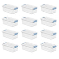 12-Pack Latching Box Stackable Storage Bins with Lids Clear Plastic 6 Quart – Stackable Organization with Functional, Easy-Use Details
