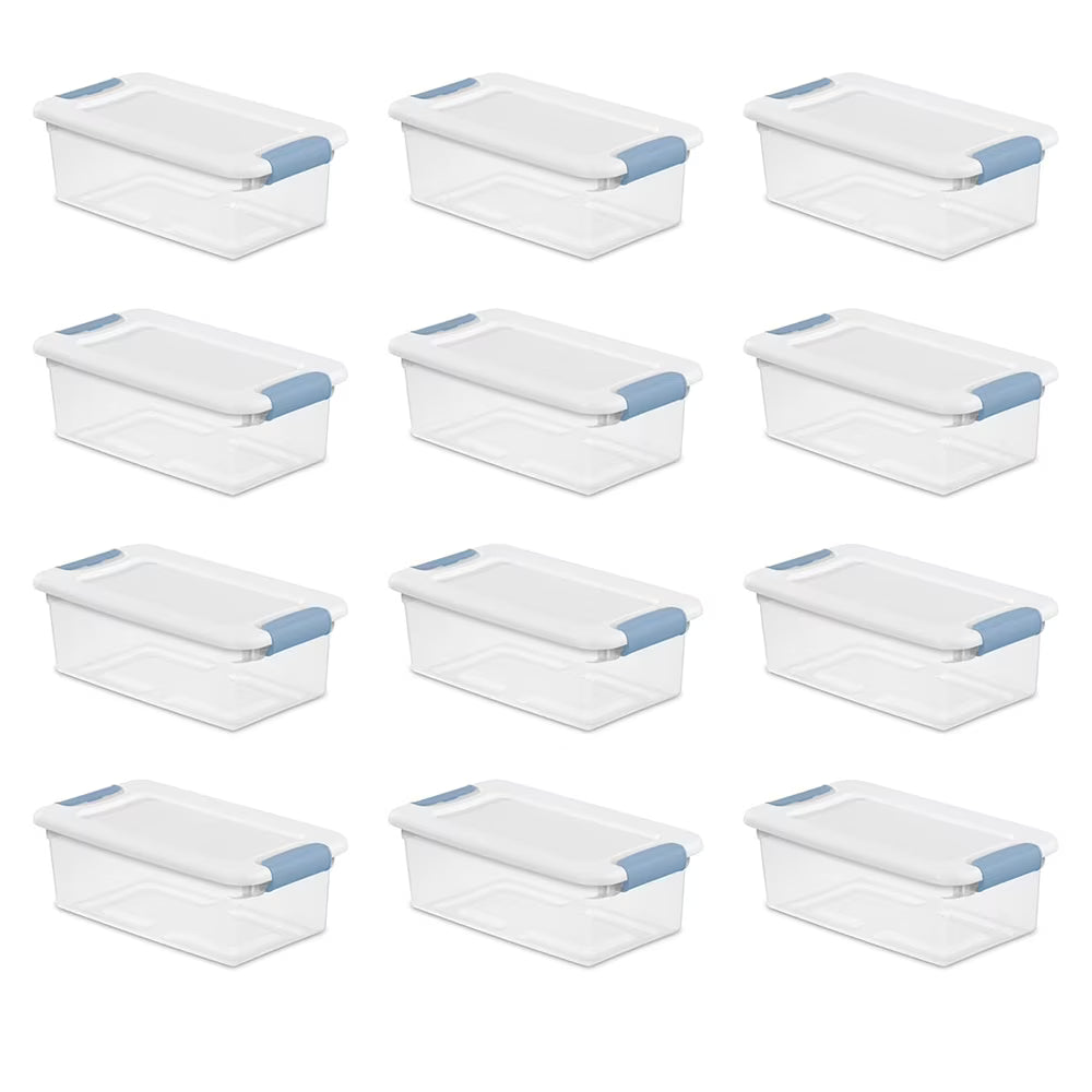 12-Pack Latching Box Stackable Storage Bins with Lids Clear Plastic 6 Quart – Stackable Organization with Functional, Easy-Use Details
