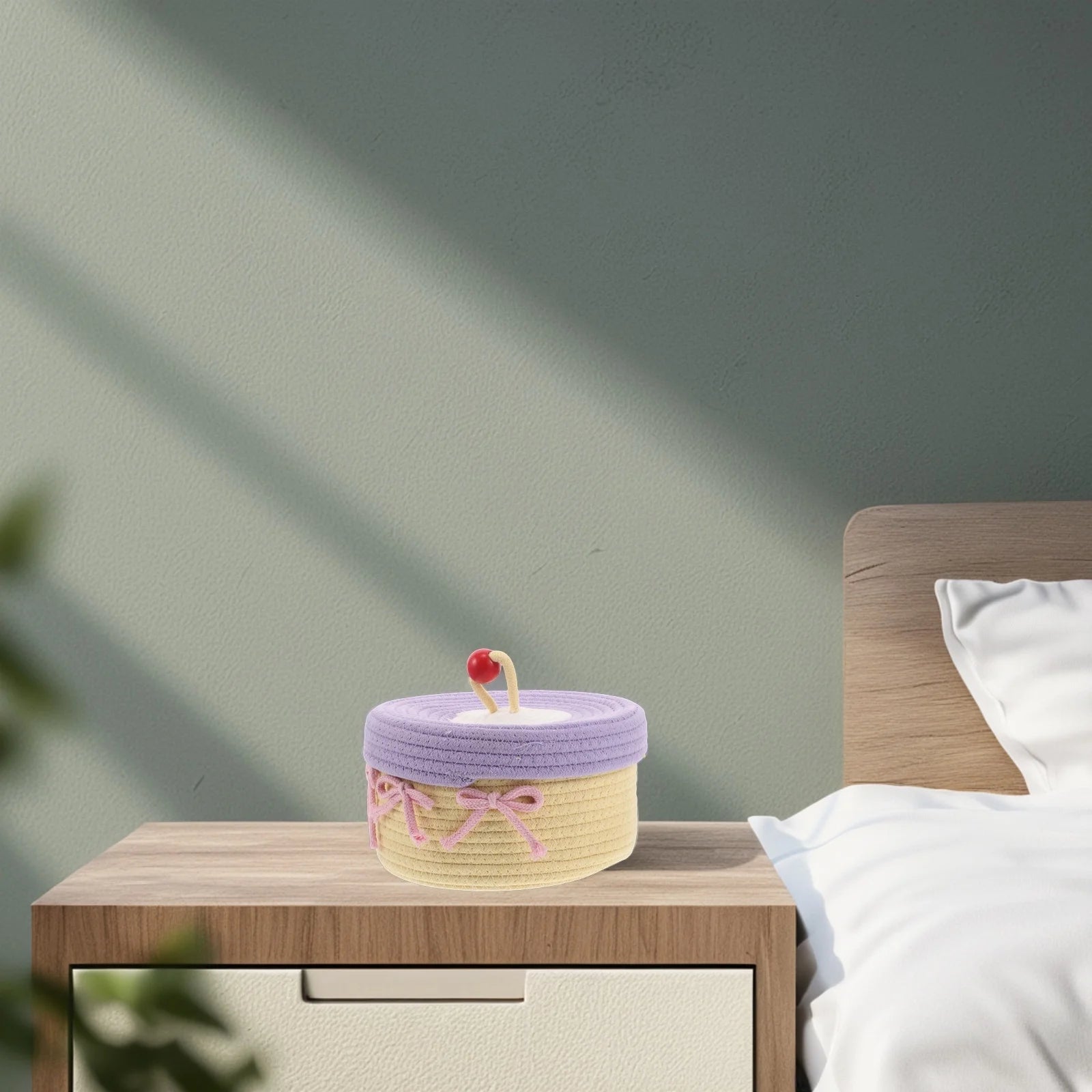 Woven Cotton Rope Basket With Lid Jewelry Storage Box Cute Basket Cotton Rope Basket Storage Woven Basket Woven Rope Basket Bathroom Basket Organizer – Secure Lid Design with Functional, Easy-Use Details