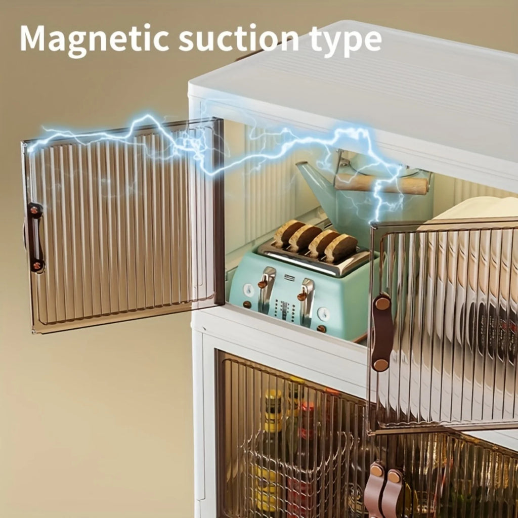 5-layer folding storage box magnetic cabinet door plastic drawer storage rack suitable for bedrooms study rooms toy rooms offices easy and convenient to move multi-layer storage box – Practical Home Organization with Functional, Easy-Use Details
