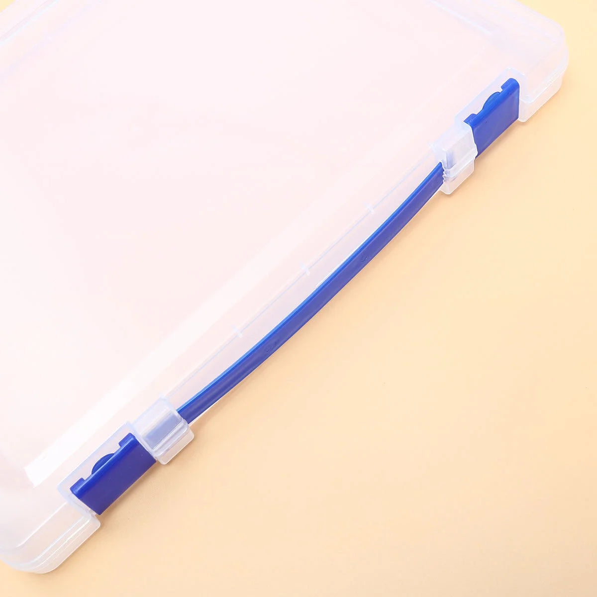 Transparent Storage Box Clear Plastic Document Paper Filling File Case Portable Ducoment Storage Holder with Blue Buckle – Everyday Household Format with Functional, Easy-Use Details