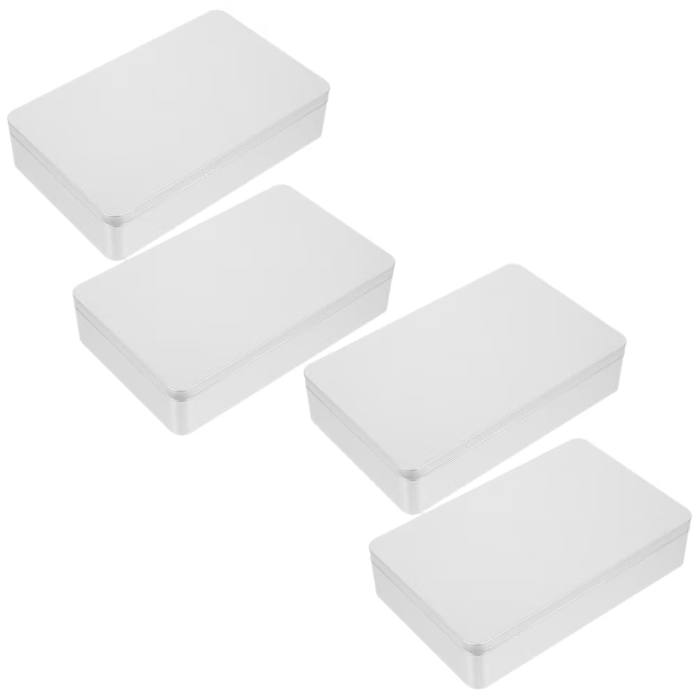 4 Pcs Collapsible Storage Bins Metal Tin Box Compact Lightweight Travel – Everyday Household Format with Functional, Easy-Use Details