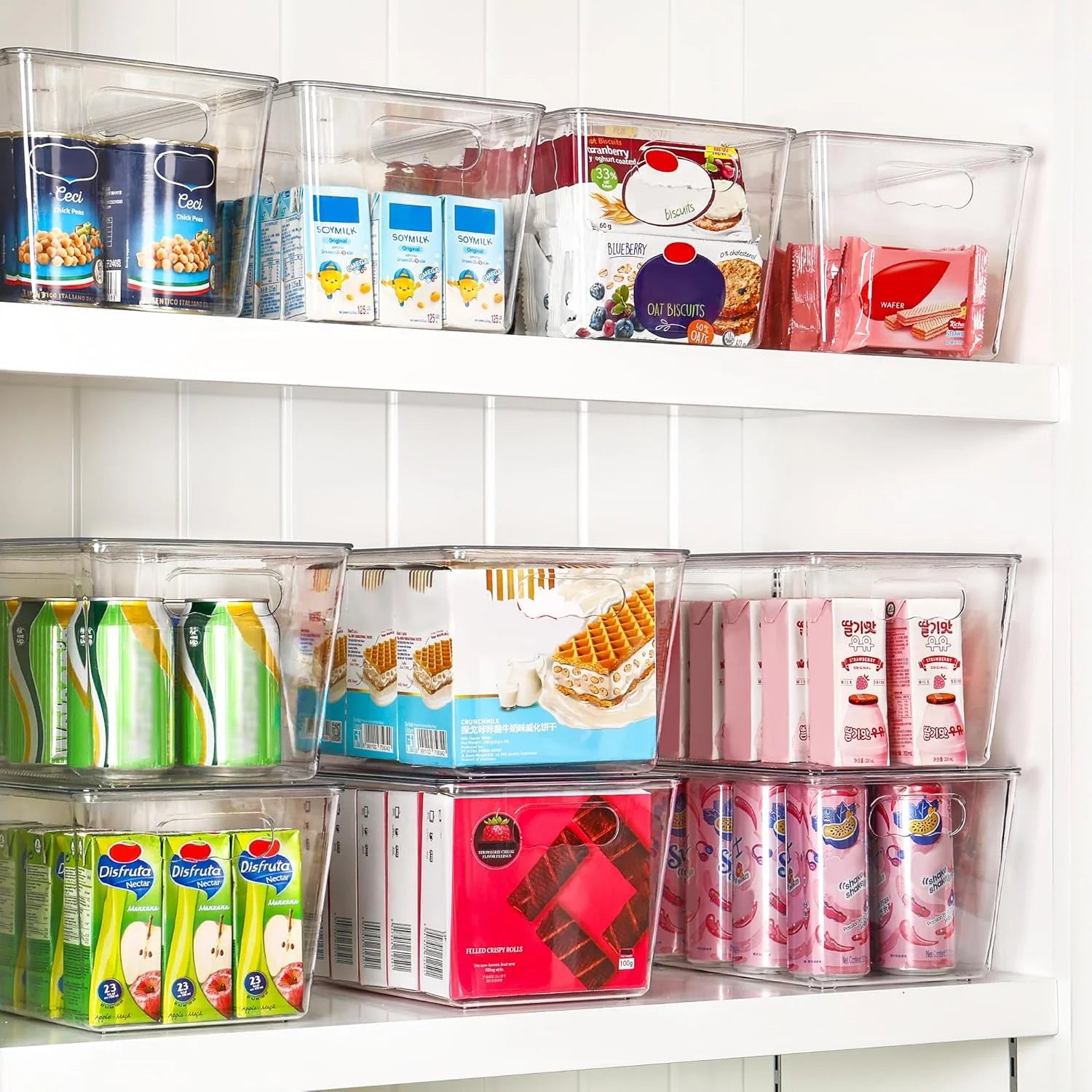Clear Stackable Storage Bins with Lids Large Plastic Containers with Handle for Pantry Organizer and Storage,Suitable for Bathroom,Cabinet,Kitchen,Fridge,Closet Organization – Stackable Organization with Functional, Easy-Use Details