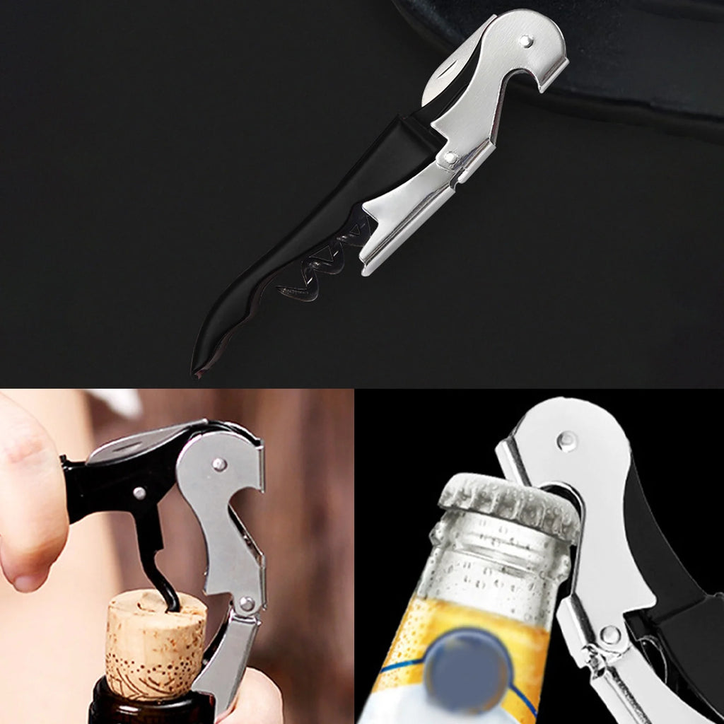 Hiroekza Opener Waiters Key For Servers Bartender With Foil Cutter Jar Opener Manual Bottle Opener Double Hinged Bottle Opener Kitchen Gadgets Clearance – Convenient Drink Preparation with Functional, Easy-Use Details