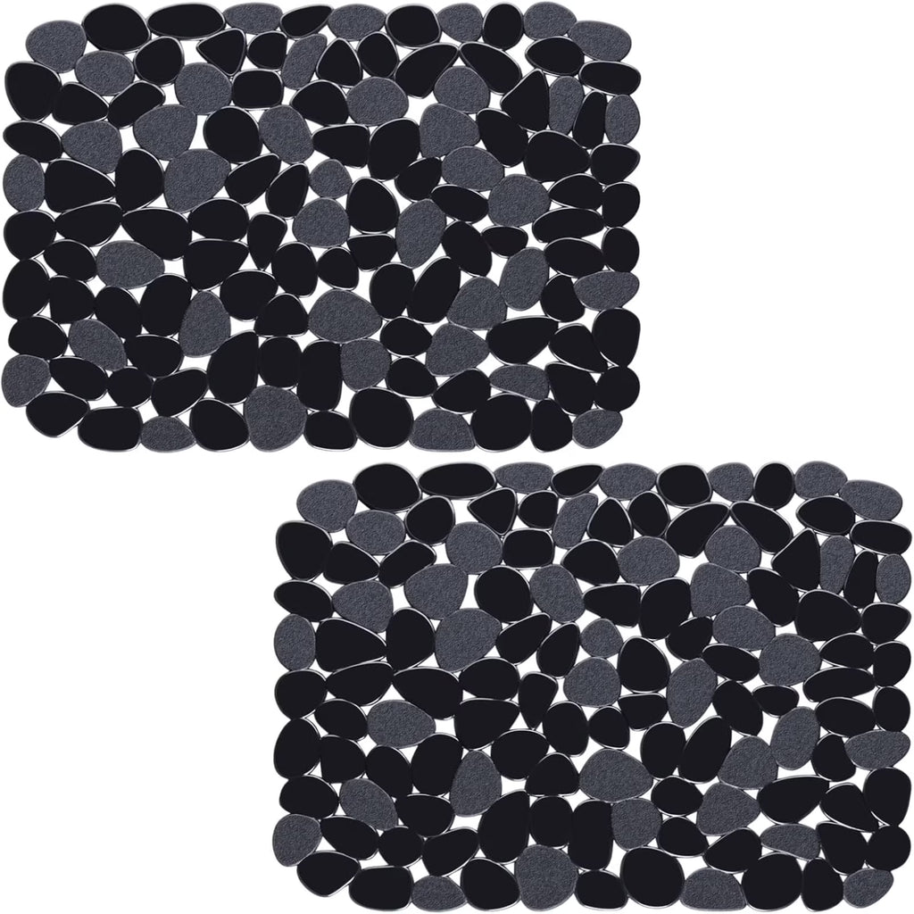 Bligli Pebble Sink Mat 2-Pack - PVC Kitchen Protector for Stainless Steel/Ceramic Dish Drying Mat for Dishes 15.7" x 11.8" Black – Durable Stainless Steel Construction with Functional, Easy-Use Details