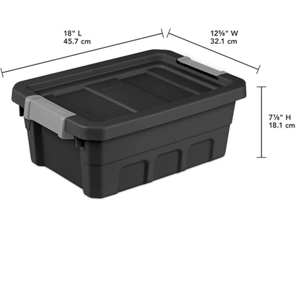 6-Pack Plastic Storage Bins with Lids Stackable Containers 4 Gallon Black – Stackable Organization with Functional, Easy-Use Details