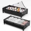 Wooden Under Bed Storage with Wheels Rolling Under the Bed Storage Bins with Removable Lid Metal Under Bed Drawers for Clothes and Shoes in Bedroom or Living Room(Black Wood-2pack) – Easy-Roll Mobility with Functional, Easy-Use Details