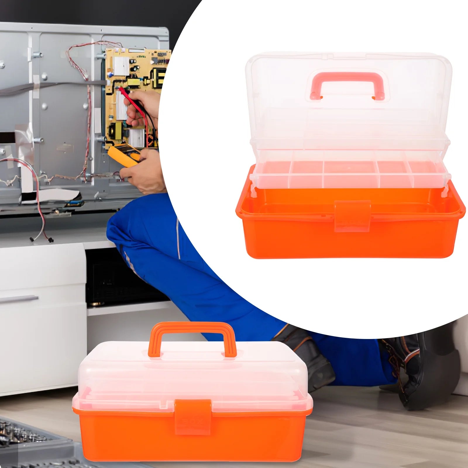 Wicker Three Layer Storage Box Household Tool Box Office 32X17CM Orange – Practical Home Organization with Functional, Easy-Use Details