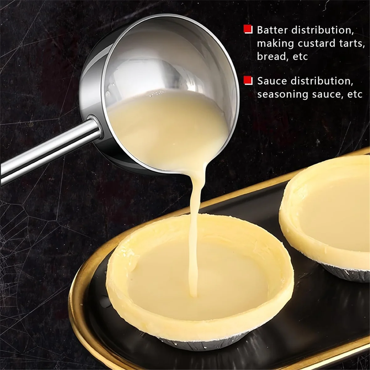 Small Soup Ladle Stainless Steel Metal Deep Spoon with Pour Spout 2 Oz Long Handle Gravy Ladles Heat- 10.5 Inch – Convenient Carry Handles with Functional, Easy-Use Details